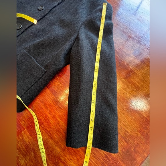 Lauren Ralph Lauren Women's Button Up Short Peacoat Black Wool Blend Classic - Picture 6 of 7